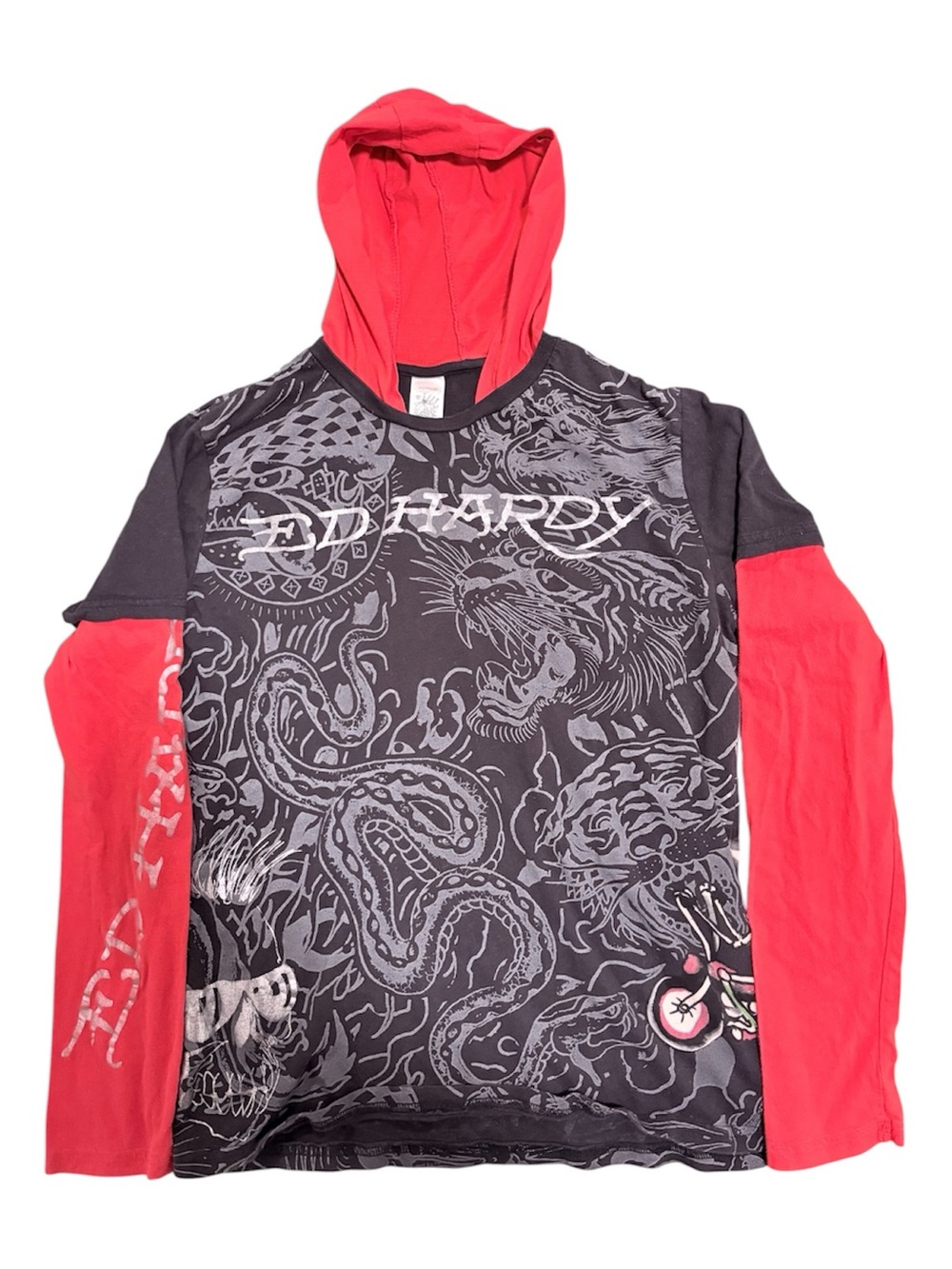 Y2K Vintage 00’s Ed Hardy Kids Hooded Long Sleeve